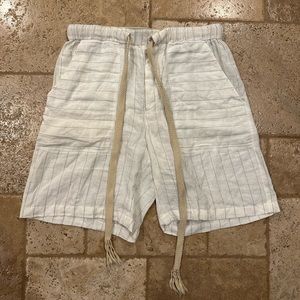 Loewe Paula Pin Stripe White Drawstring Shorts